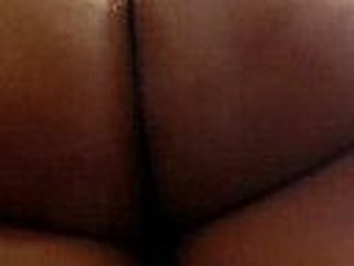 This amateur ebony chick has a perfect round butt, it looks even better with her black thong on, and the way she's flexing it in this clip makes everybody drool.